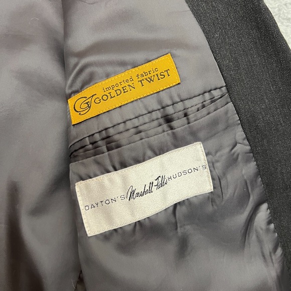 Jones New York Blazer Mens 42R Charcoal Grey Excellent 100% Wool Golden Twist - Picture 6 of 15